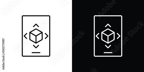 Ar apps icon in outline style. Vector.
