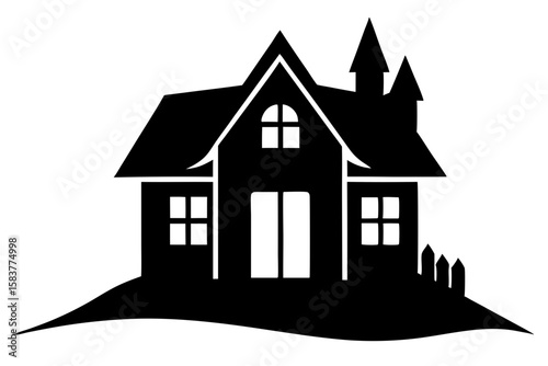 Stylish House Silhouette Minimal Vector Artwork