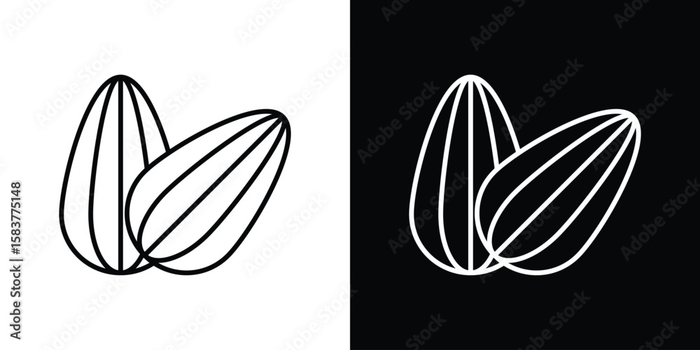 Fototapeta premium Almond icon in outline style. Vector.
