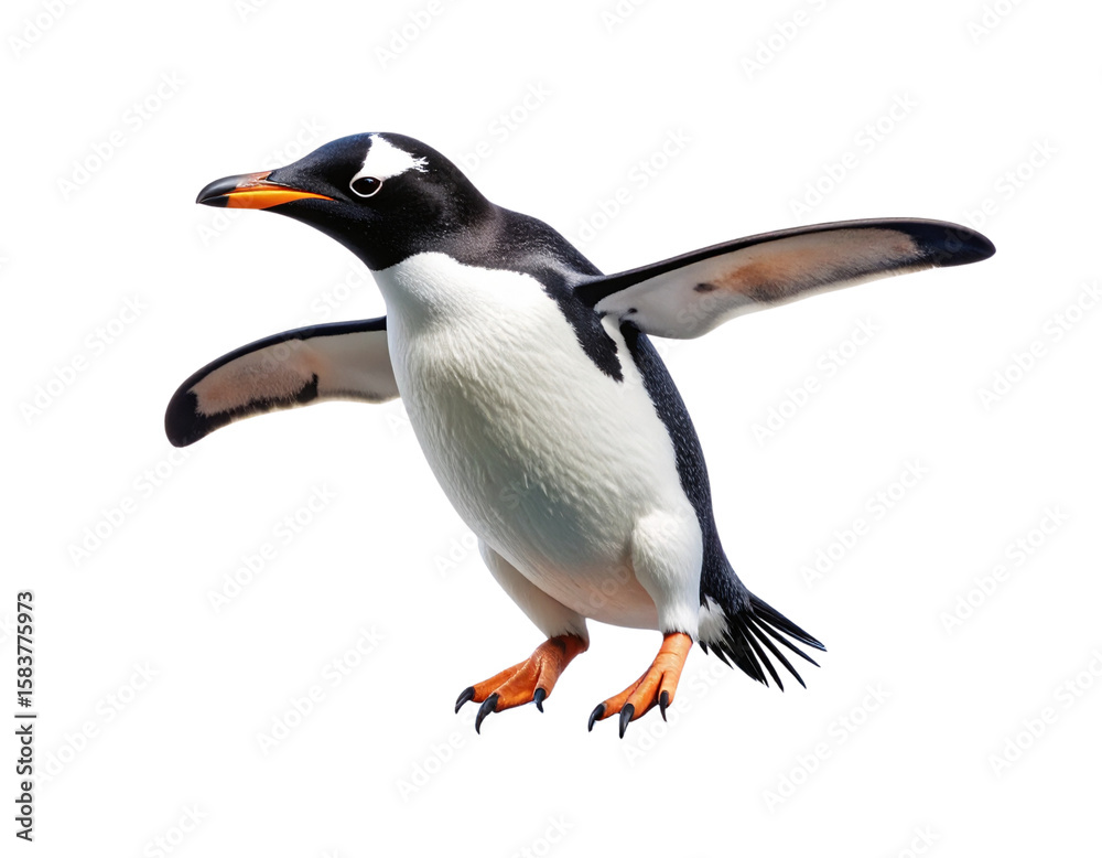 Naklejka premium penguin on white background