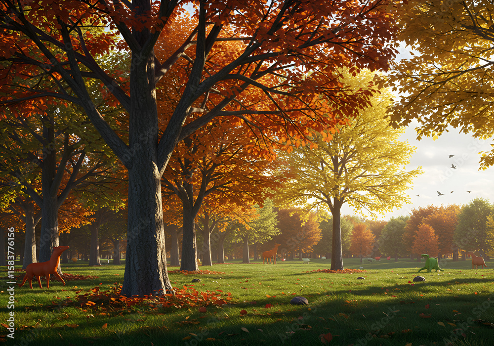 Naklejka premium Different Seasonal Views of the Same Tree in Natural Environment