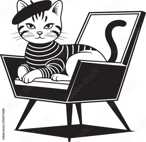 cat and laptop