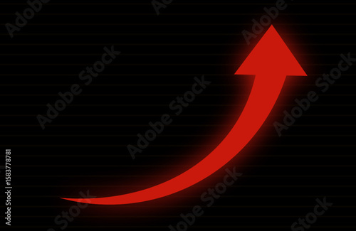 red curved graph with arrow png file type