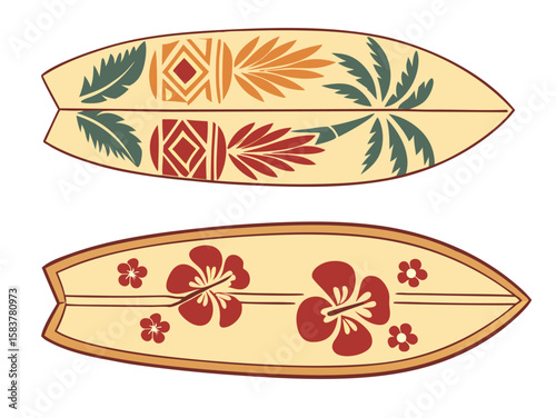 hawaii surfboards vector illustration beach style design