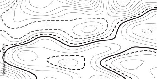 Topographic map background geographic line map with elevation assignments. Modern design with White background with topographic wavy pattern design.paper texture Imitation of a geographical map shades