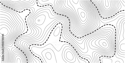 Topographic map background geographic line map with elevation assignments. Modern design with White background with topographic wavy pattern design.paper texture Imitation of a geographical map shades