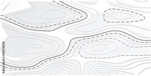 Topographic map background geographic line map with elevation assignments. Modern design with White background with topographic wavy pattern design.paper texture Imitation of a geographical map shades