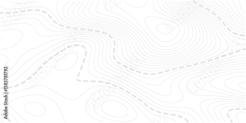 Topographic map background geographic line map with elevation assignments. Modern design with White background with topographic wavy pattern design.paper texture Imitation of a geographical map shades