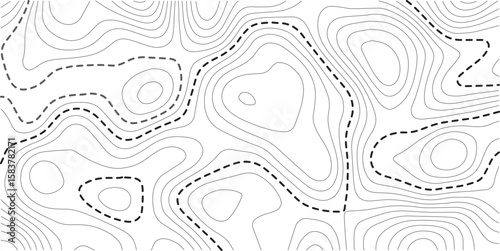 Topographic map background geographic line map with elevation assignments. Modern design with White background with topographic wavy pattern design.paper texture Imitation of a geographical map shades