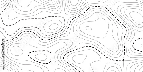 Topographic map background geographic line map with elevation assignments. Modern design with White background with topographic wavy pattern design.paper texture Imitation of a geographical map shades