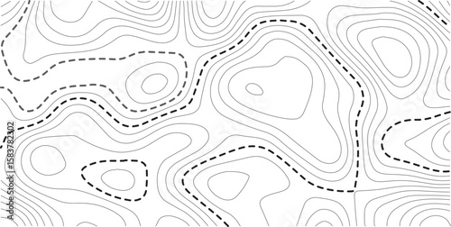 Topographic map background geographic line map with elevation assignments. Modern design with White background with topographic wavy pattern design.paper texture Imitation of a geographical map shades