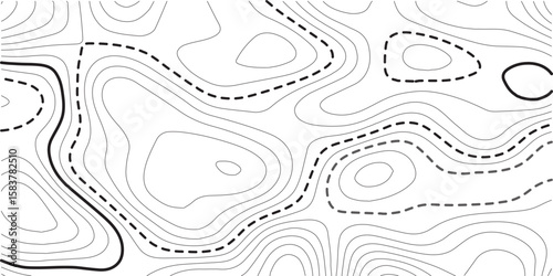 Topographic map background geographic line map with elevation assignments. Modern design with White background with topographic wavy pattern design.paper texture Imitation of a geographical map shades