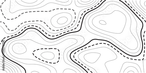 Topographic map background geographic line map with elevation assignments. Modern design with White background with topographic wavy pattern design.paper texture Imitation of a geographical map shades