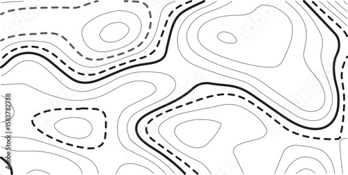 Topographic map background geographic line map with elevation assignments. Modern design with White background with topographic wavy pattern design.paper texture Imitation of a geographical map shades