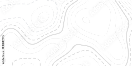 Topographic map background geographic line map with elevation assignments. Modern design with White background with topographic wavy pattern design.paper texture Imitation of a geographical map shades