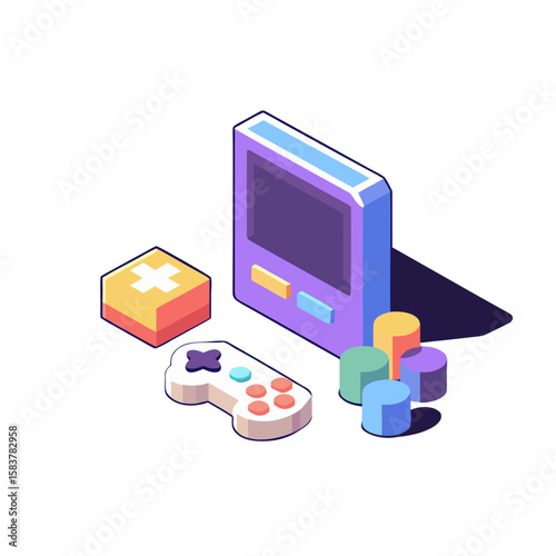 Vector remove icon in flat design style, colorful, gaming concept