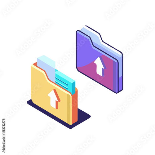 Vector share file icon in flat design style, colorful, data sharing concept