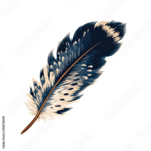 feather isolated in White Background, feather vector, Flat lay vector illustration
