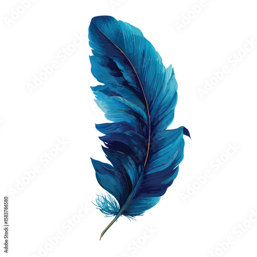feather isolated in White Background, feather vector, Flat lay vector illustration