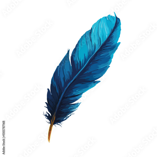 feather isolated in White Background, feather vector, Flat lay vector illustration