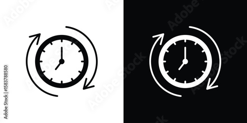 Uptime and downtime icon black and white. Simple glyph icons.