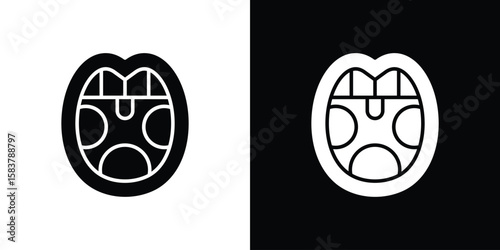 Tonsillitis icon black and white. Simple glyph icons.