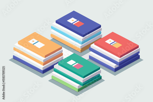 Book Cover Mockup Vector Set – Open & Closed Views