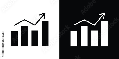 Stagflation icon black and white. Simple glyph icons.