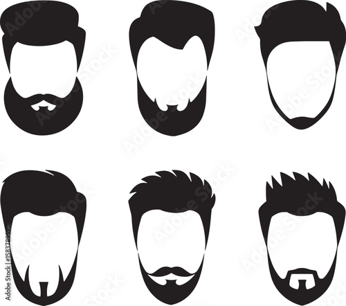 male hairstyles and facial hair designs illustration stock photos premium quality