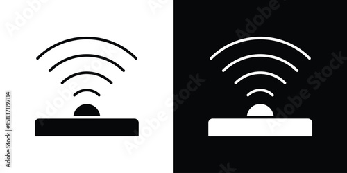 Sensor icon black and white. Simple glyph icons.