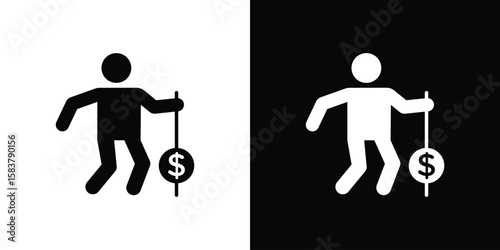 Retirement icon black and white. Simple glyph icons.