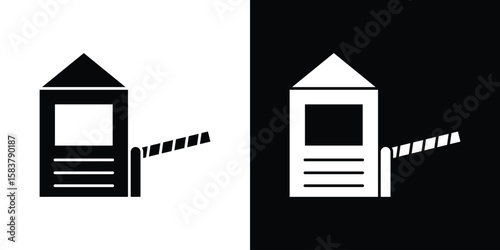 Road toll icon black and white. Simple glyph icons.