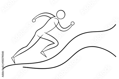 Track Sprinter Running with Speed Motion Effect Vector