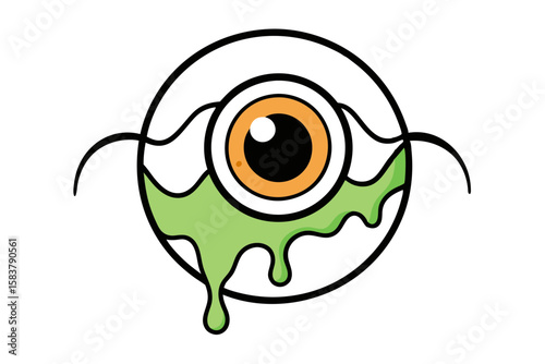 Vector Art of Halloween Eyeball Design for Transparent Background
