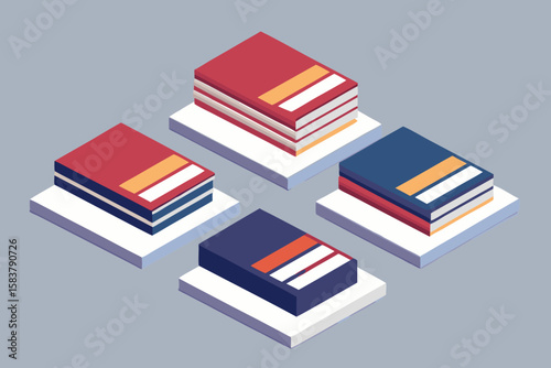  Book Cover Mockup Vector Set – Open & Closed Views