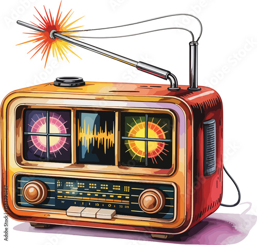 vintage radio designs illustration premium quality