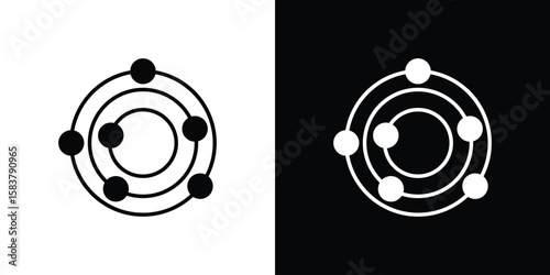 Perpetual motion icon black and white. Simple glyph icons.