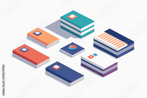  Book Cover Mockup Vector Set – Open & Closed Views
