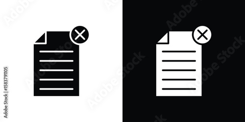 Paperless icon black and white. Simple glyph icons.