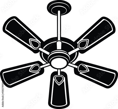 Ceiling Fan Silhouette Vector