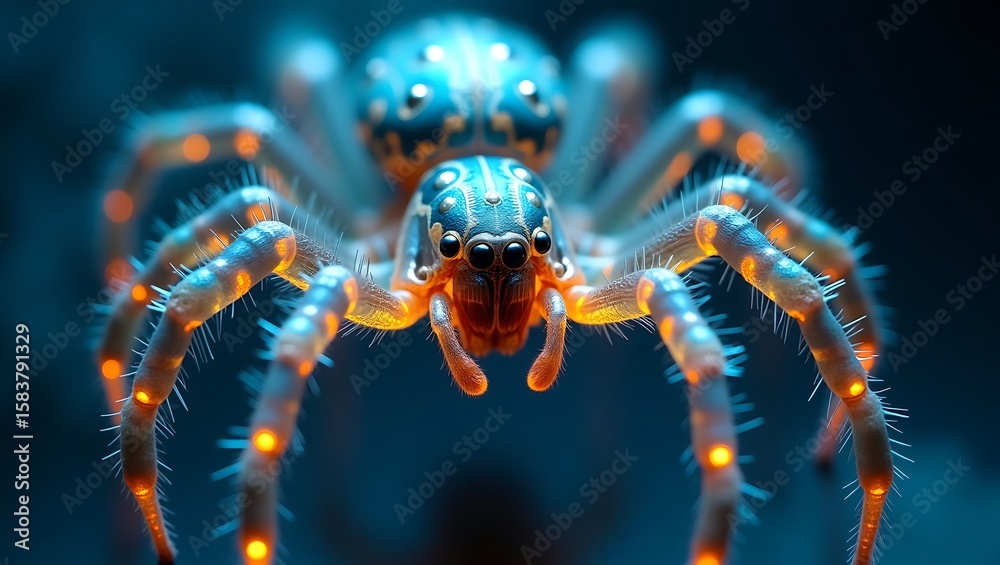 Fototapeta premium Futuristic cybernetic spider close-up