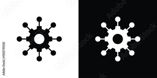 Multichannel icon black and white. Simple glyph icons.