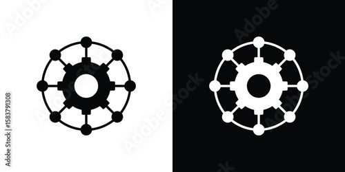 Multi channel icon black and white. Simple glyph icons.