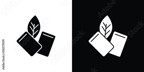 Mint gum icon black and white. Simple glyph icons.