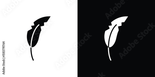 Light weight icon black and white. Simple glyph icons.