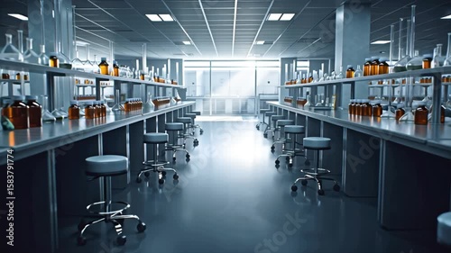 Modern Laboratory Interior Clean Science Environment Research Workspace Sterile Lab Equipment