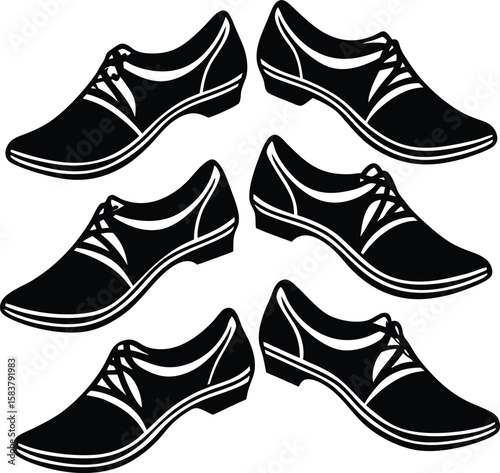 Dance Shoes Silhouette Vector, clean, professional, brand, logo, template, clip-art, image, dress, high, elegance