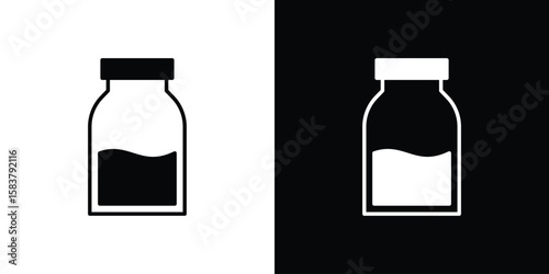 Jar icon black and white. Simple glyph icons.