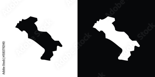 Italy flag icon black and white. Simple glyph icons.