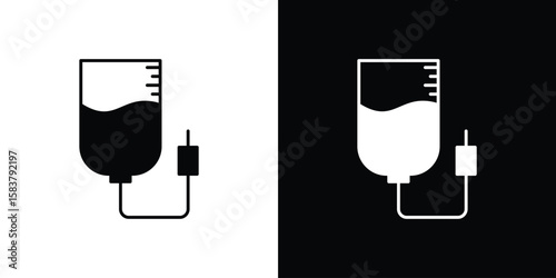 Intravenous icon black and white. Simple glyph icons.
